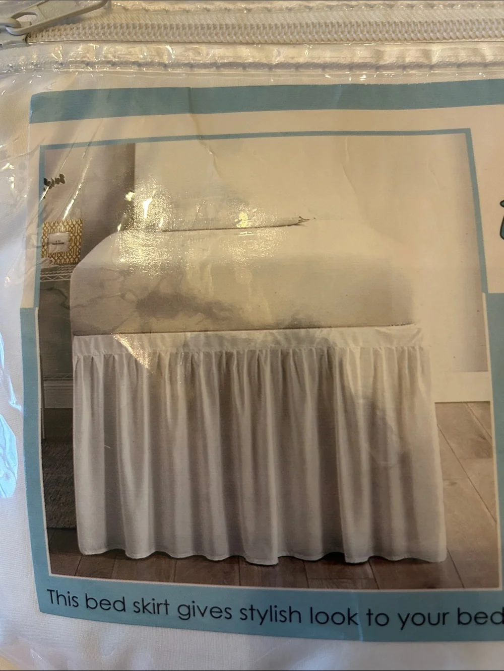 Dorm Bed Skirt - White Ruffled Microfiber